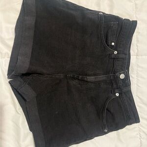 H&M Black Denim High Waisted Shorts size 6